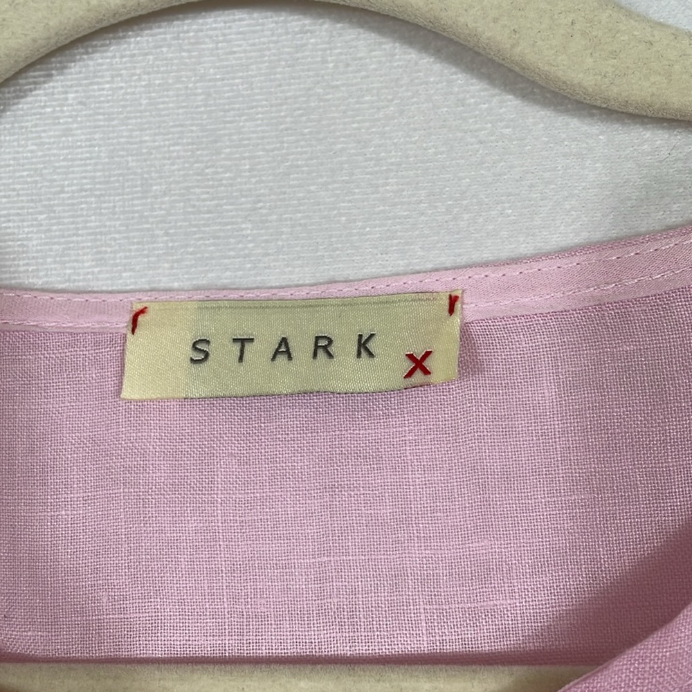STARK X Top Blouse Size XS Pink 100% Linen EUC - Picture 2 of 8